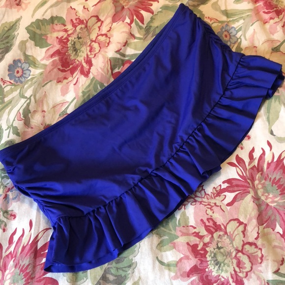 LIZ CLAIBORNE size 16 Skirted-Ruffle Bathing Suit Bottom PURPLE Ruched $68 NEW - Picture 2 of 14